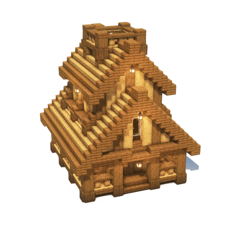 层檐林地木屋(Beautiful Woodland House Tutorial)建筑教程