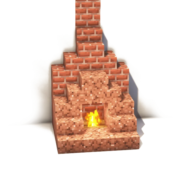 红砖壁炉(Brick Fireplace)建筑教程