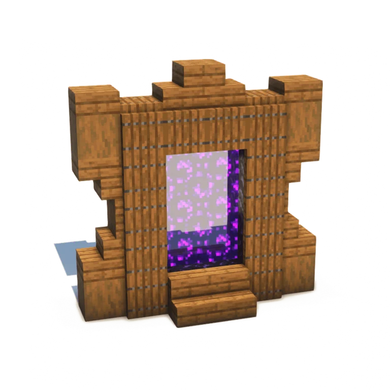 卡基索乡村地狱门(Kakitho's Rustic Nether Portal)建筑教程