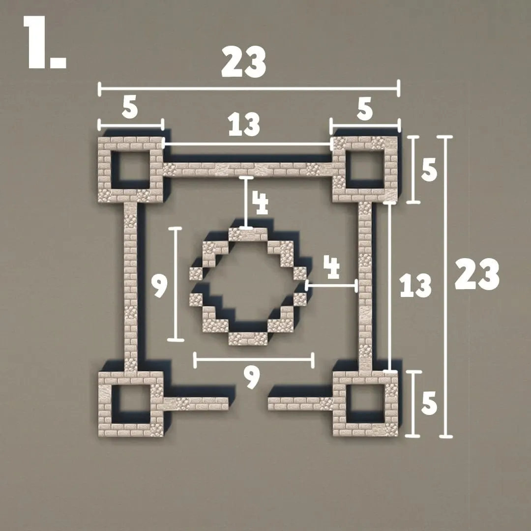 菲利普国王城堡（King Philippe Castle）建筑教程 第 1 步