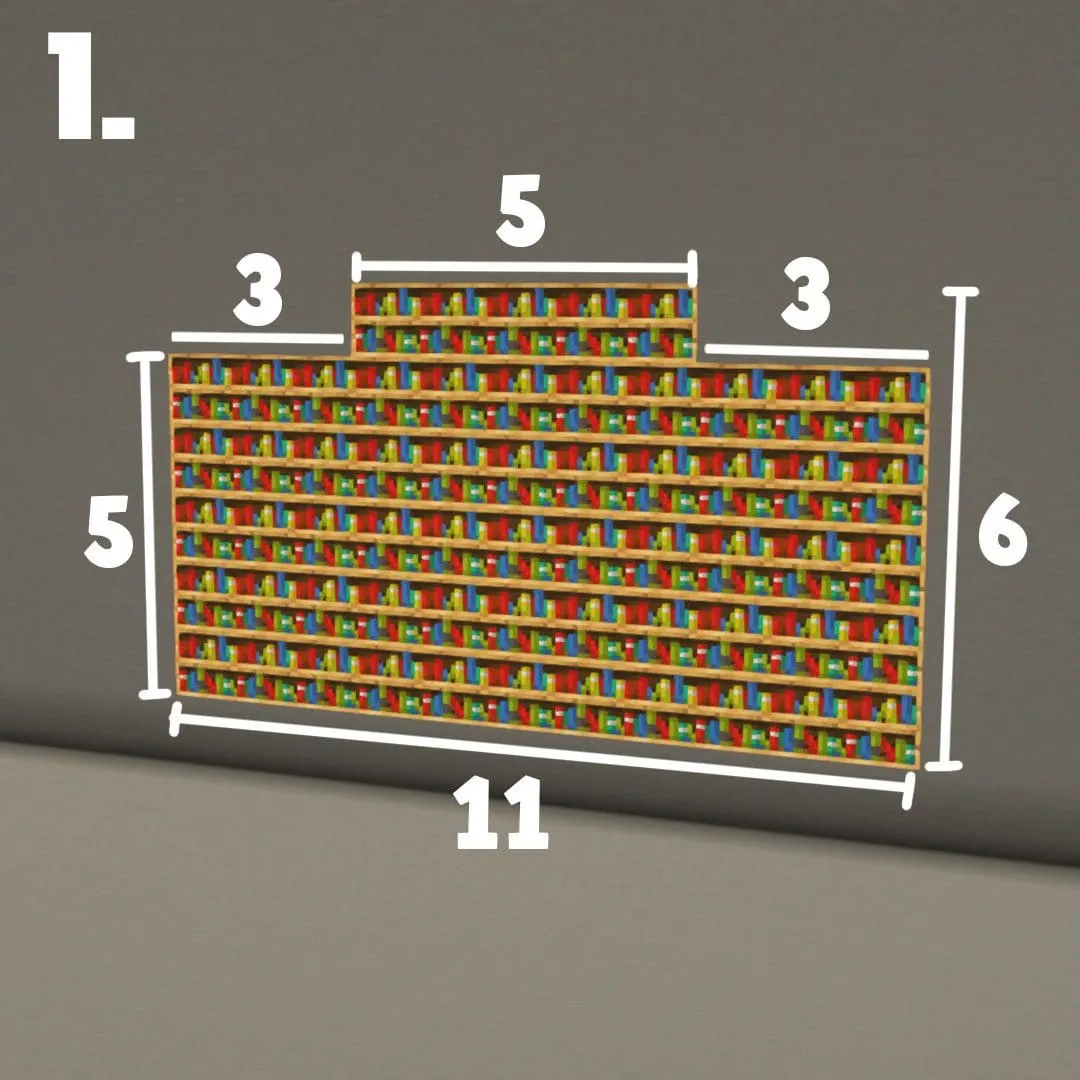 大型书房书架（Large Reader's Bookshelf）建筑教程 第 1 步