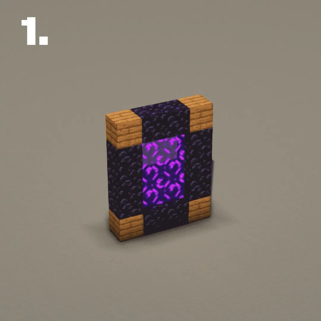 中世纪地狱门（Medieval Nether Portal）建筑教程 第 1 步