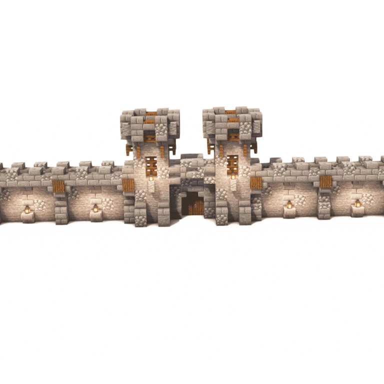 中世纪石墙城门(Medieval Stone Wall & Gate)建筑教程
