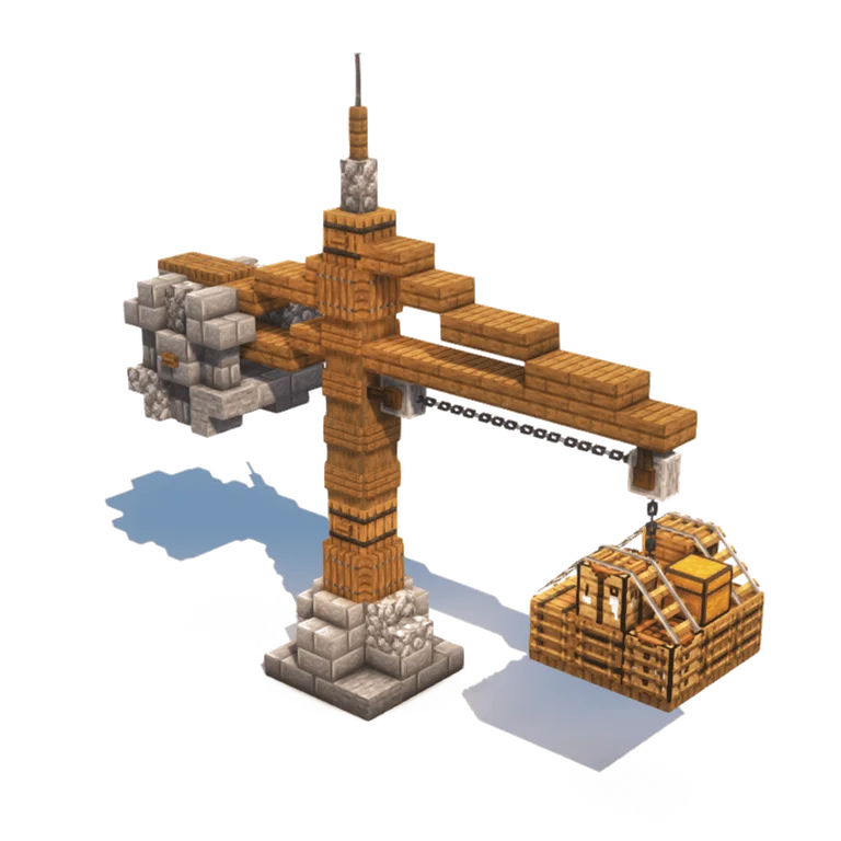 中世纪起重机(Minecraft Medieval Crane)建筑教程