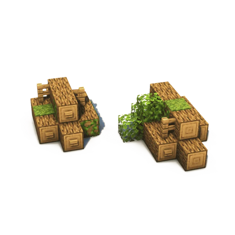 苔藓古木(Mossy Logs)建筑教程