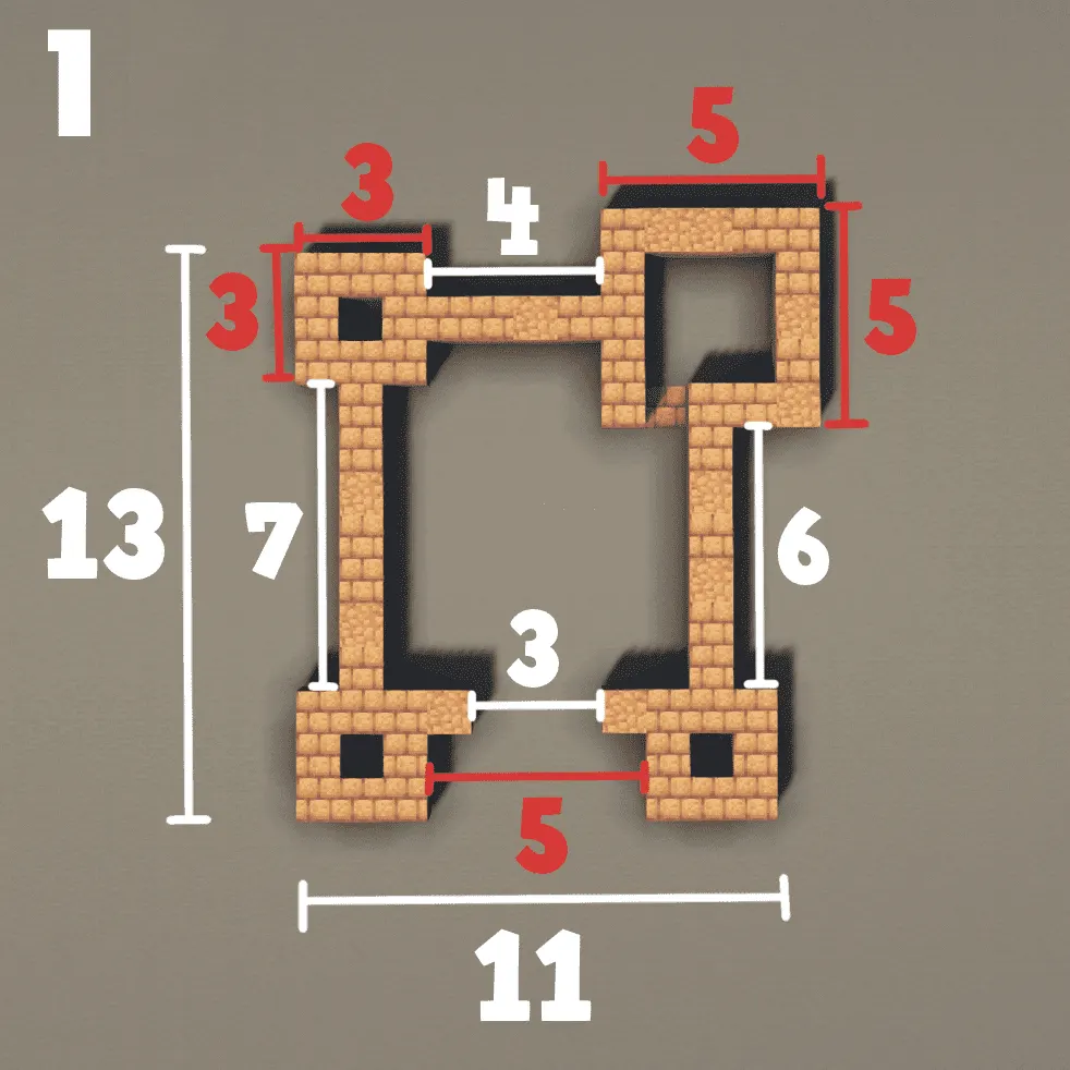 泥砖城堡（Mud Castle）建筑教程 第 1 步