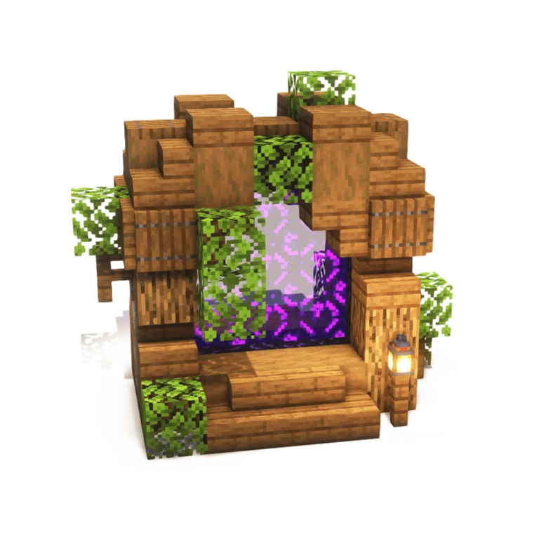 藤蔓乡村地狱门(Overgrown Rustic Nether Portal)建筑教程