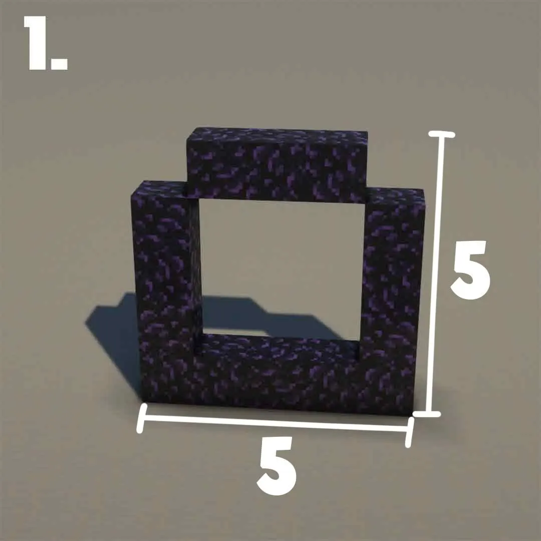 紫珀地狱门（Purpur Nether Portal）建筑教程 第 1 步