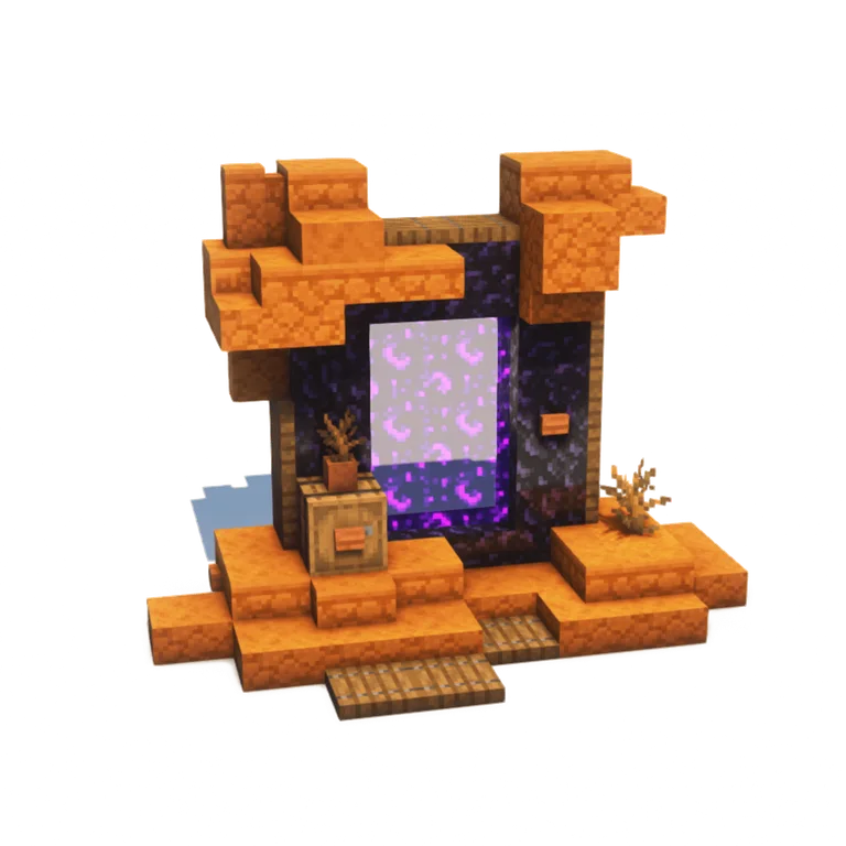 红砂岩地狱门(Red Sandstone Nether Portal)建筑教程