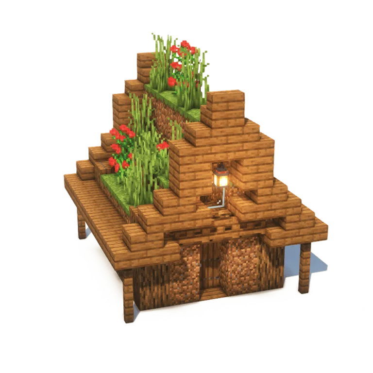 乡村草坡新手屋(Rustic Grass Starter)建筑教程