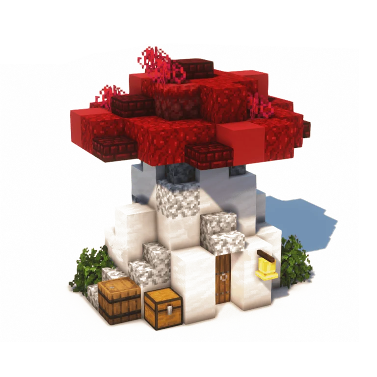 绯红蘑菇小屋(Small Crimson Mushroom House)建筑教程