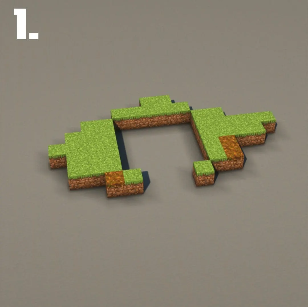 草坡霍比特洞屋（Small Grass Hobbit Hole）建筑教程 第 1 步