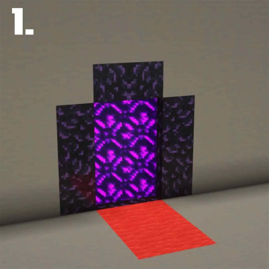 乡村小地狱门（Small Rustic Nether Portal）建筑教程 第 1 步