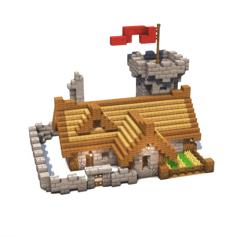 中世纪生存小院(Small Survival Medieval House)建筑教程