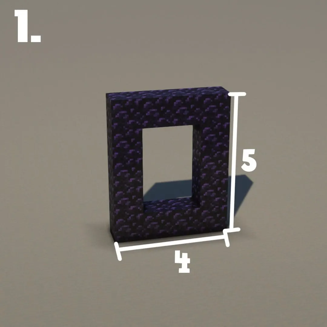 石制地狱门（Stone Nether Portal）建筑教程 第 1 步