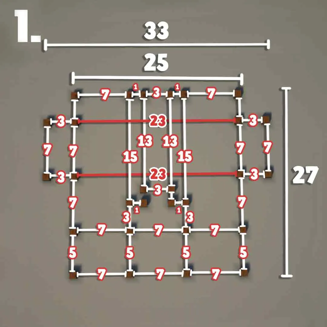 生存云杉豪宅（Survival Spruce Mansion）建筑教程 第 1 步