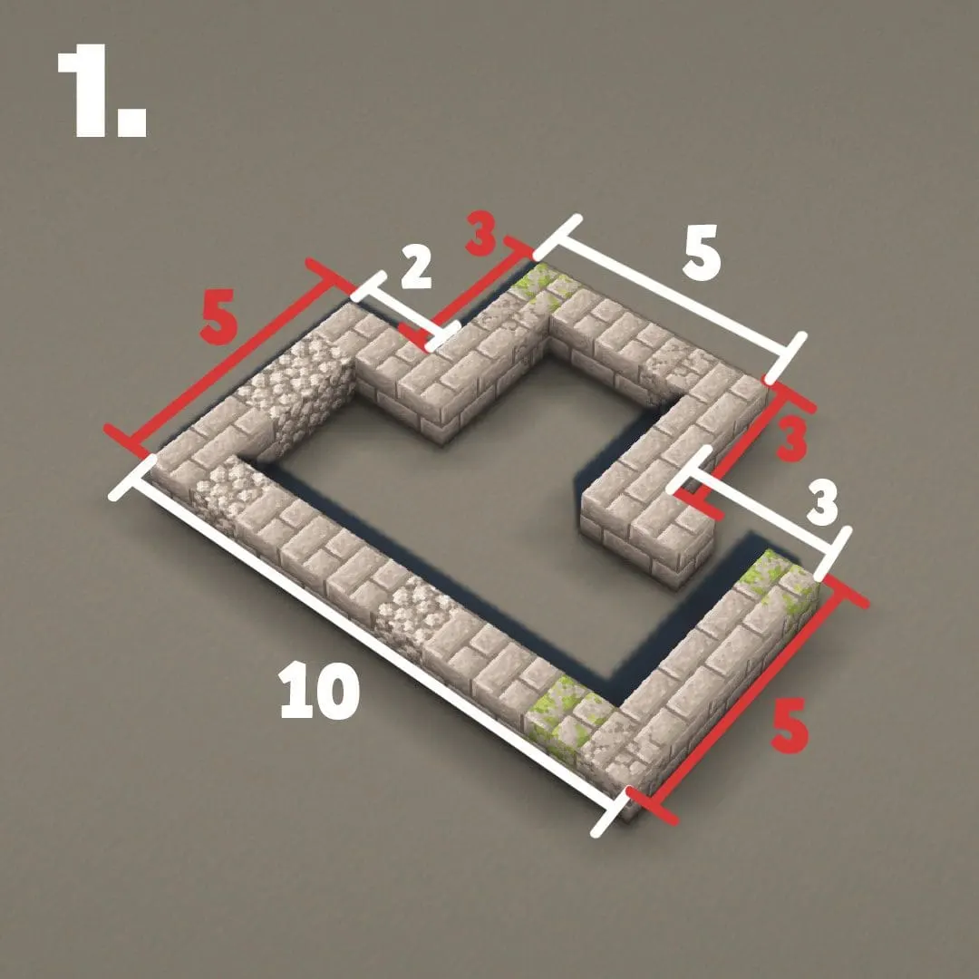 迷你城堡（Tiny Castle）建筑教程 第 1 步