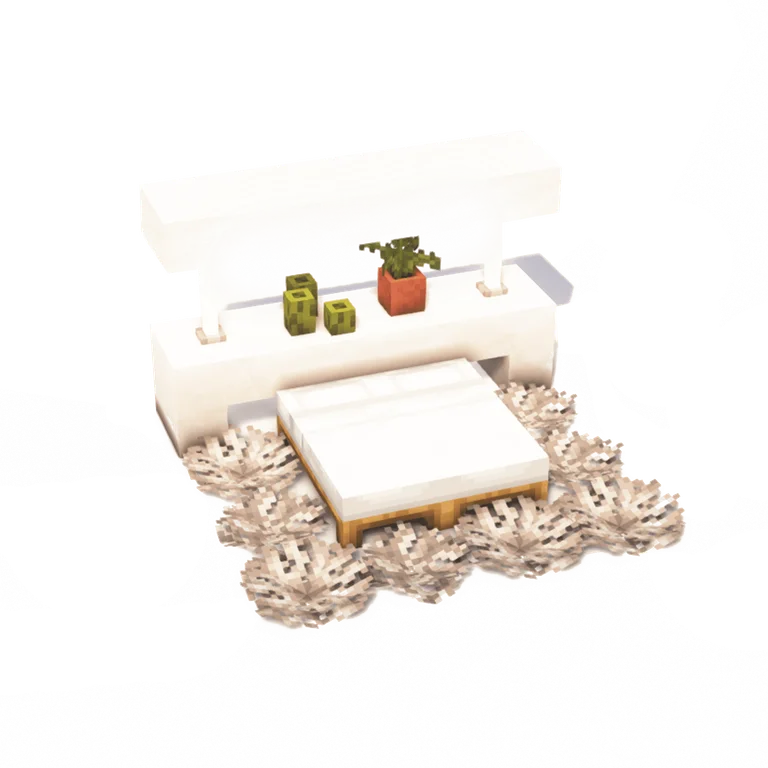 纯白睡床(White Bed)建筑教程