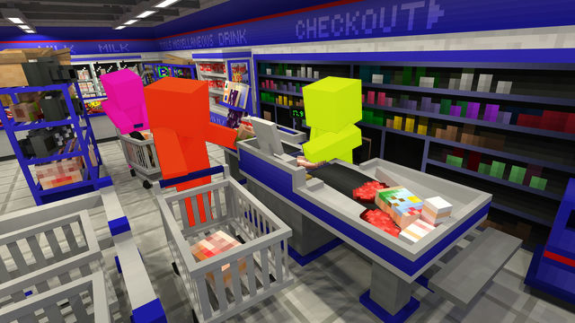 收银台前！(At the checkout!)