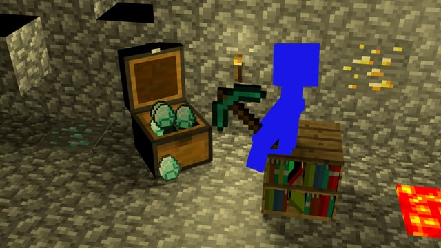Steve 发现钻石！(Steve founds diamonds!)