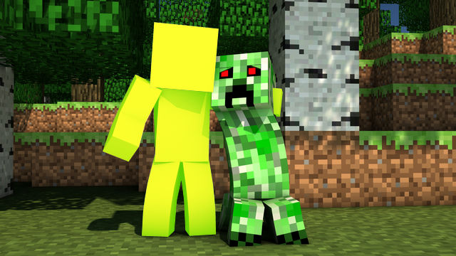 与苦力怕合影(Picture with Creeper)